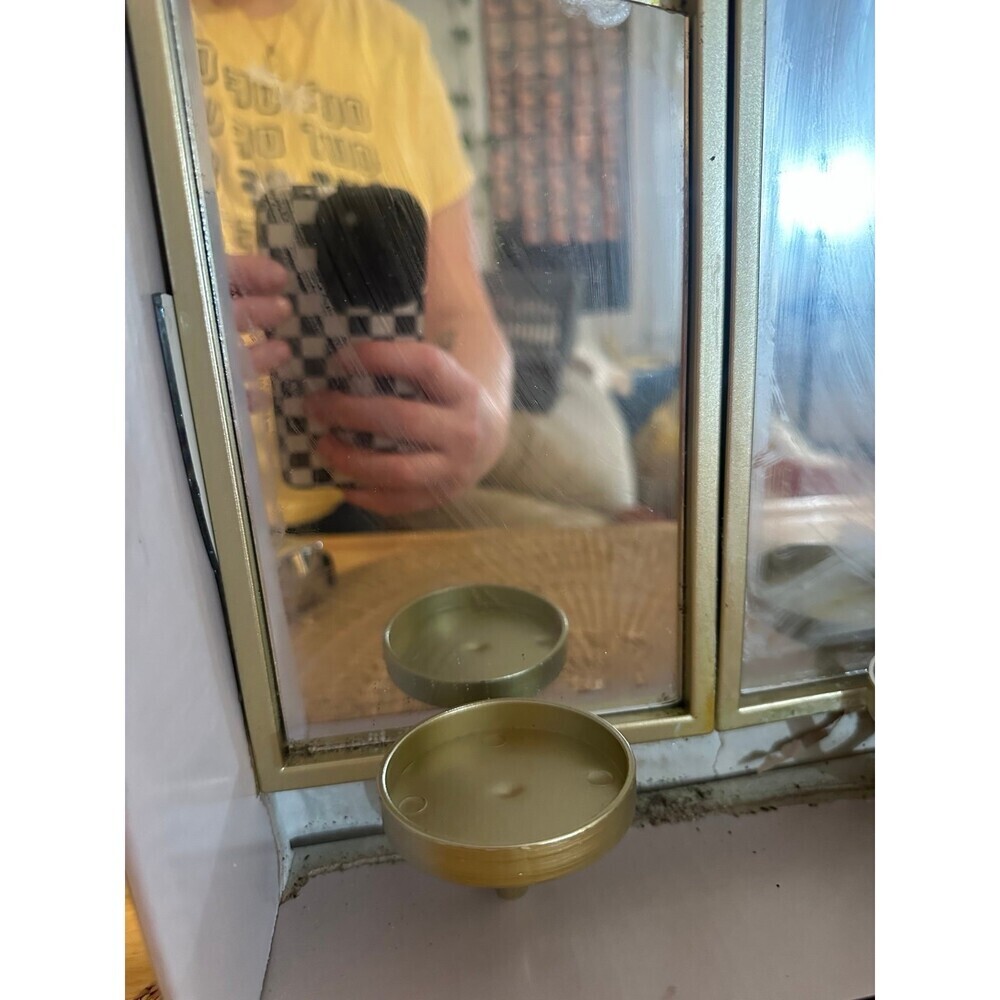 Mirrored Sconce Candle Holders gold - Picture 3 of 10